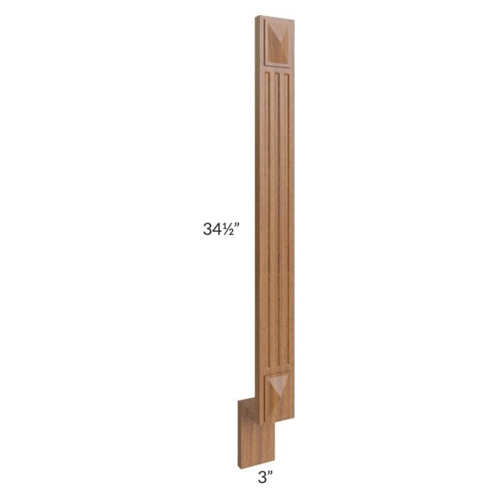 RTA Artisan Walnut Shaker 3" Fluted Decorative Base Filler