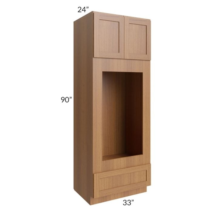 RTA Artisan Walnut Shaker 33" x 90" Double Oven or Oven/Microwave Cabinet