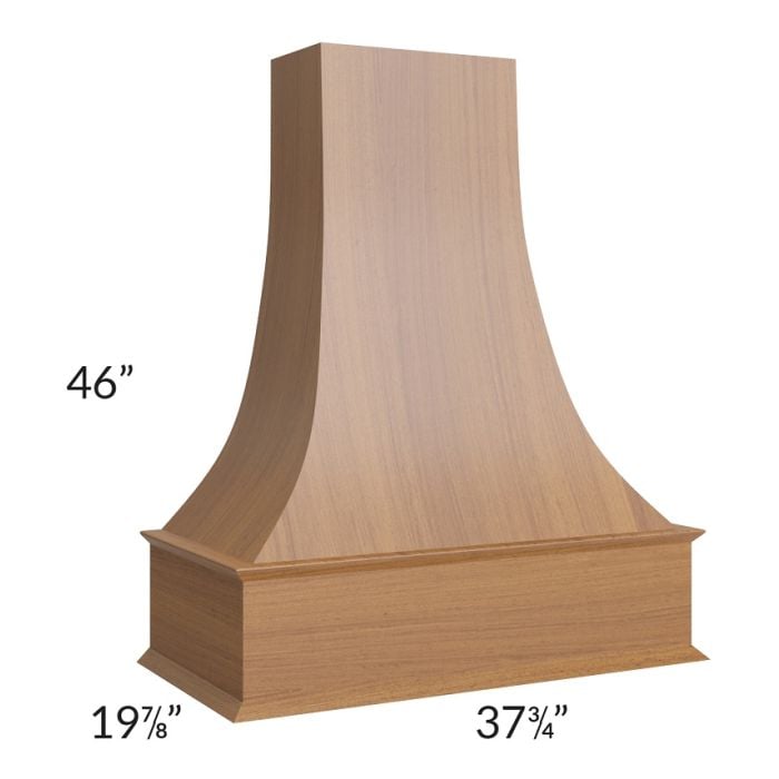 RTA Artisan Walnut Shaker 36" Curved Wood Range Hood
