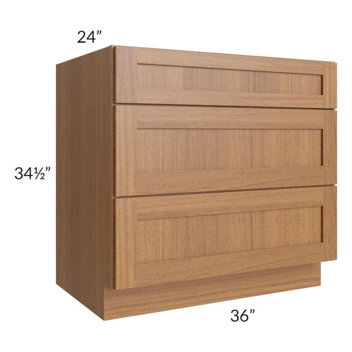 RTA Artisan Walnut Shaker 36" Drawer Base Cabinet