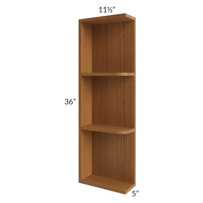 RTA Artisan Walnut Shaker 5" x 36" Wall End Shelf Cabinet
