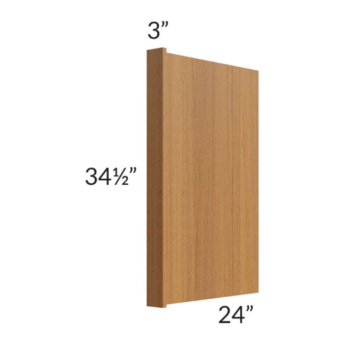 RTA Artisan Walnut Shaker Appliance End Panel with a 3" Return
