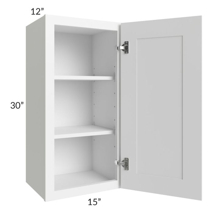 RTA Aspen White Shaker 15" x 30" Wall Cabinet with Glass Door – Kitchen ...
