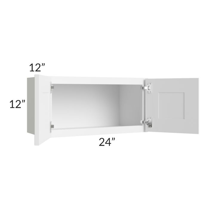 RTA Aspen White Shaker 24" x 12" Wall with Glass Door Kitchen