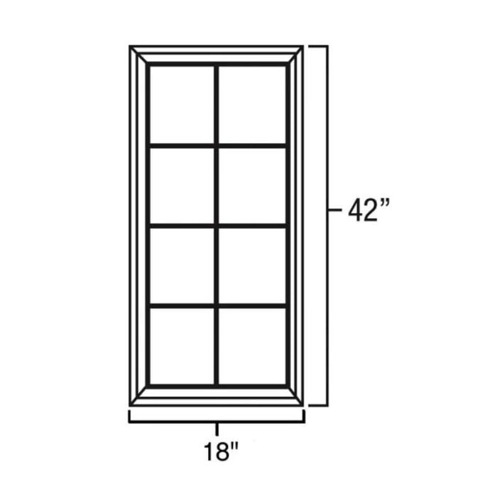RTA Biscotti Cafe Glazed 18" x 42" Mullion Glass Door