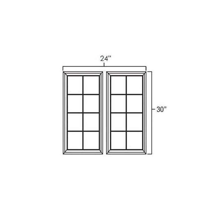 RTA Biscotti Cafe Glazed 24" x 30" Mullion Glass Door