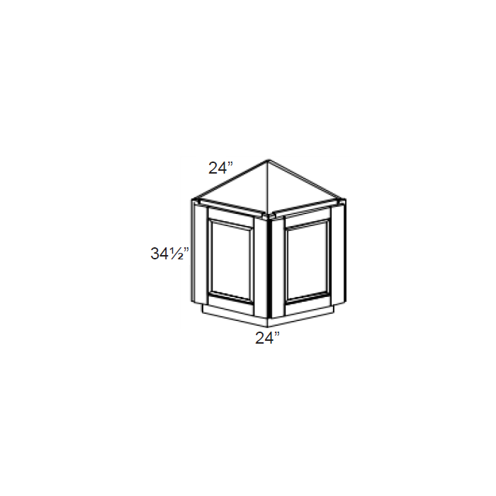 RTA Brilliant White Shaker 24" Base End Angle Cabinet with 1 Decorative END Panel