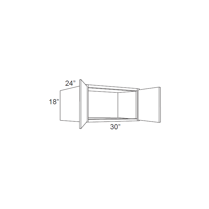RTA Brilliant White Shaker 30" x 18" x 24" Wall Cabinet