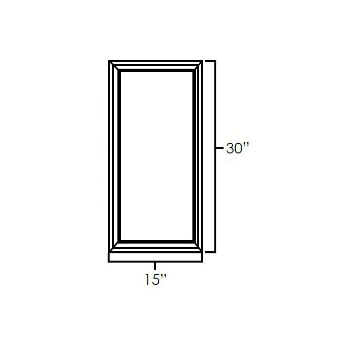 RTA Cobblestone Grey 24" x 30" Corner Glass Door
