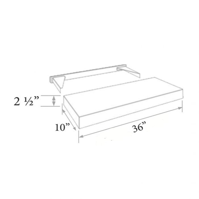 RTA Cobblestone Grey 36" Floating Shelf