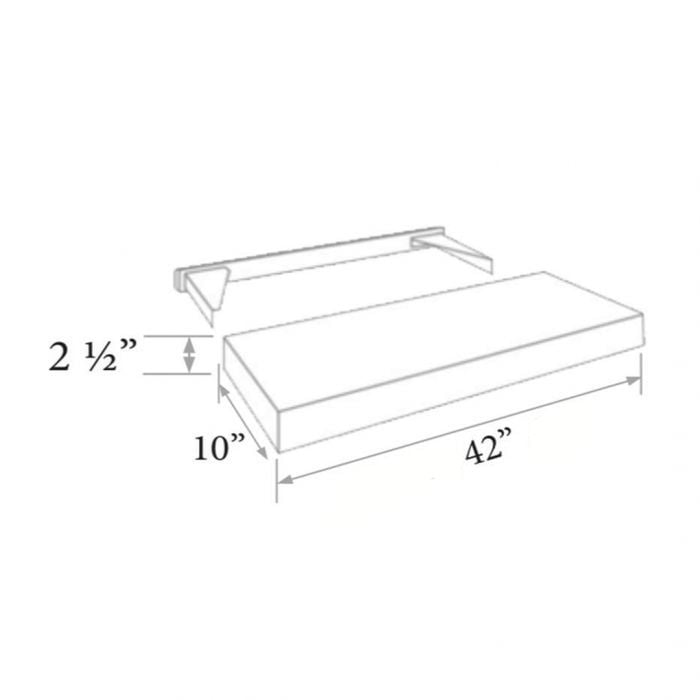 RTA Cobblestone Grey 42" Floating Shelf