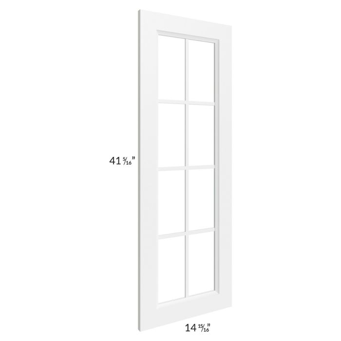 RTA Dakota White 27" x 42" x 15" Wall Diagonal Corner Mullion Glass Door Only with Glass Included