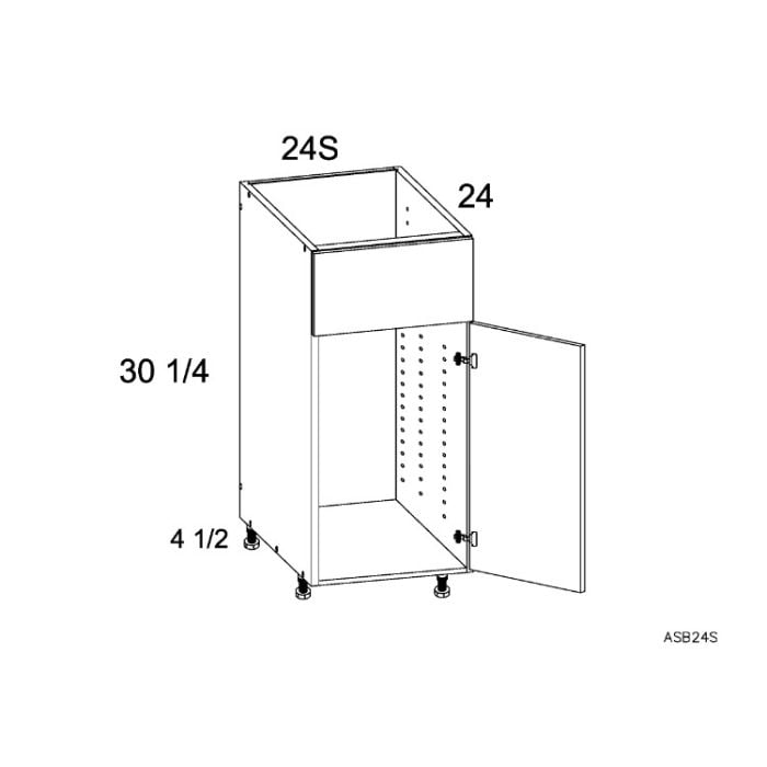 RTA Euro Cafe 24" Sink Base Cabinet with 1 Door and 1 Finished End Panel