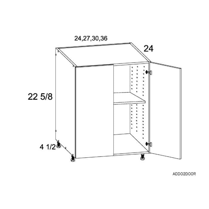 RTA Euro Cafe 36" Full Height Door Desk Base Cabinet with 1 Finished End Panel