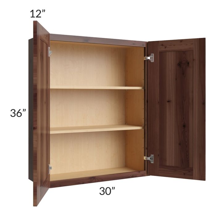 RTA Farmhouse Walnut Shaker 30" x 36" Wall Cabinet – Kitchen Oasis