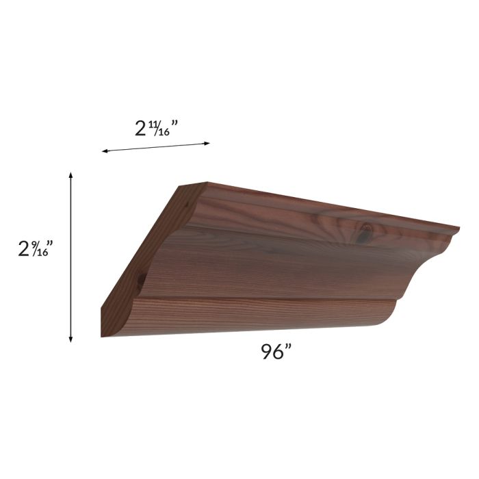 RTA Farmhouse Walnut Shaker 96" Crown Molding
