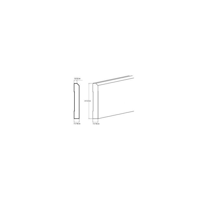 RTA Frosted White Shaker 8' Decorative Base Molding