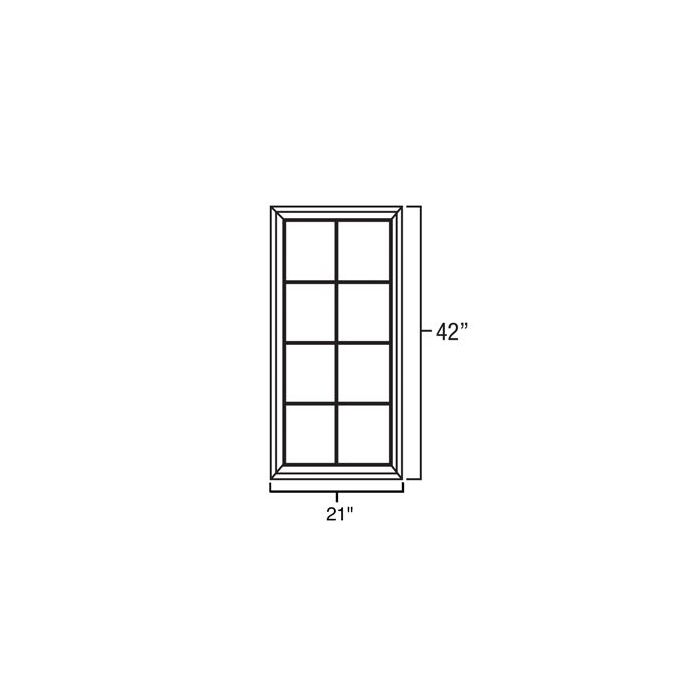 RTA Glazed Praline 21" x 42" Mullion Glass Door
