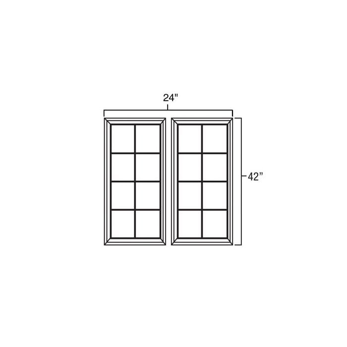 RTA Glazed Praline 24" x 42" Mullion Glass Door
