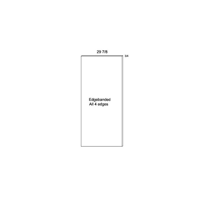 RTA Harbor White Tall Overlay Panel - 29-7/8" x 96" x 3/4"