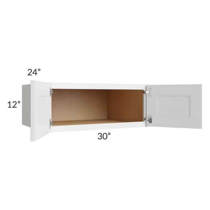 RTA Lakewood White 30" x 12" x 24" Wall Kitchen Oasis