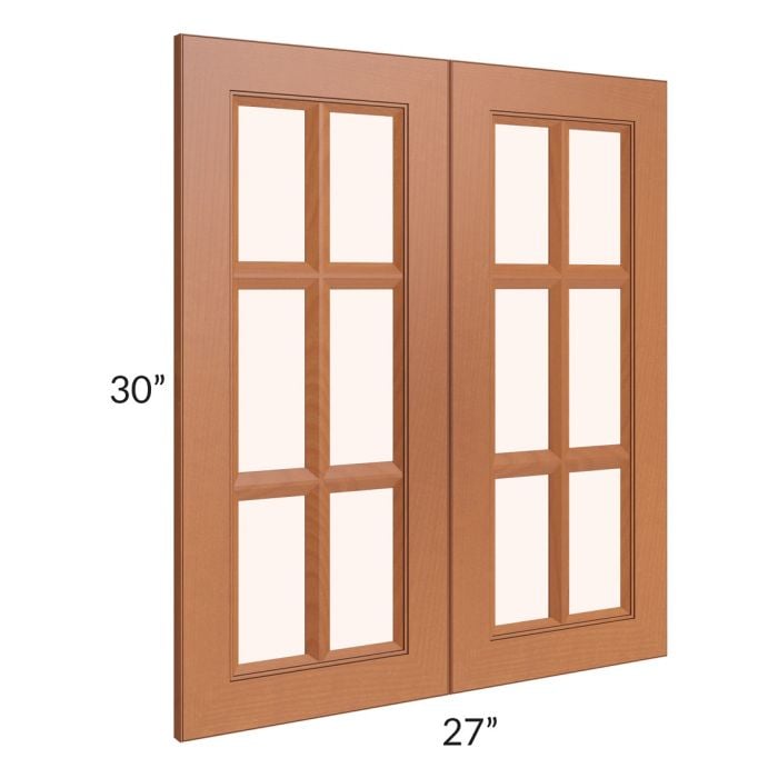 RTA Lexington Cinnamon Glaze 27" x 30" Mullion Glass Doors Only
