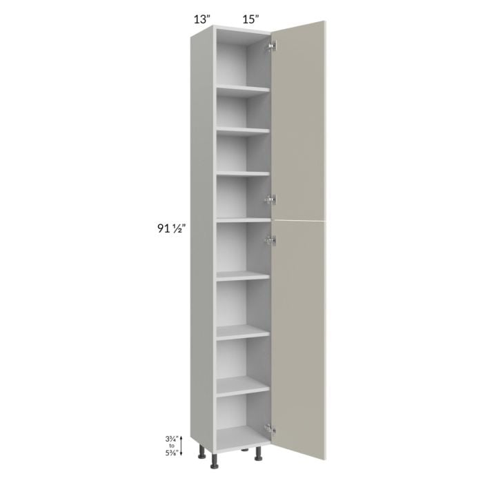 RTA Milan Beige Matte 15" x 13" x 96" Pantry Cabinet (13" depth)-Left – Kitchen Oasis