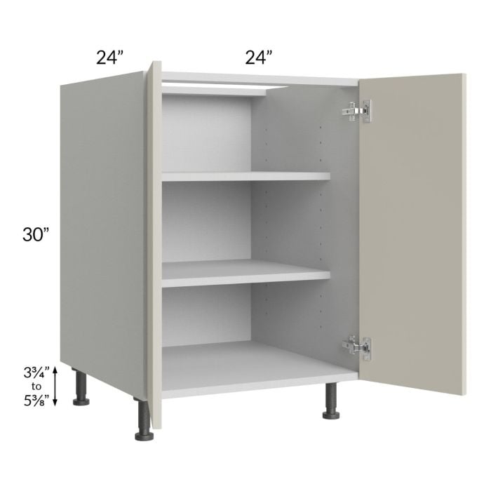 RTA Milan Beige Matte 24" Full Height Door Base Cabinet with 1 Finishe ...