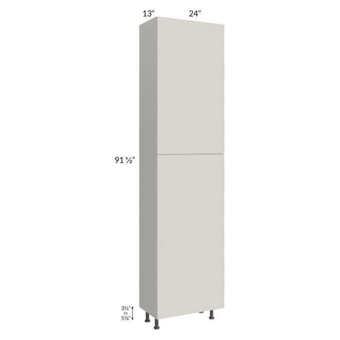RTA Milan Beige Matte 24" x 13" x 96" Pantry Cabinet (2 doors, 13" depth) with 2 Finished Sides