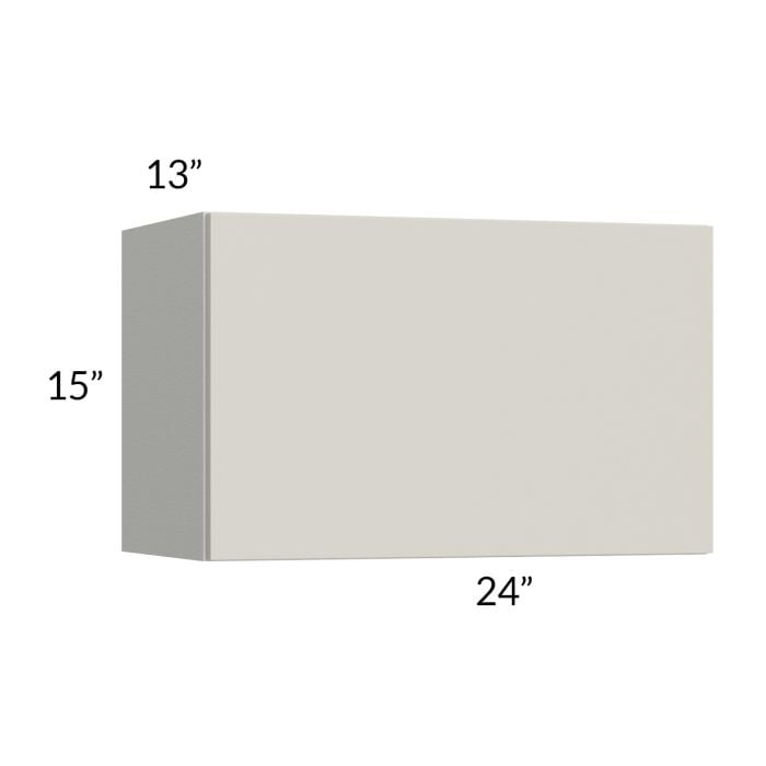 RTA Milan Beige Matte 24" x 15" Lift-Up Door Wall Cabinet with 2 Finished End Panels