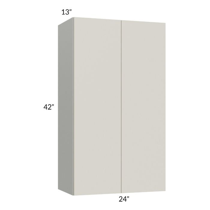 RTA Milan Beige Matte 24" x 42" Wall Cabinet with 1 Finished End Panel