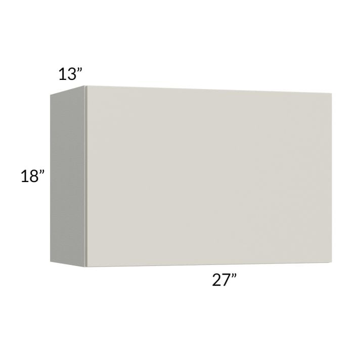 RTA Milan Beige Matte 27" x 18" Lift-Up Door Wall Cabinet with 2 Finished End Panels
