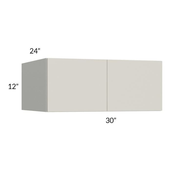 RTA Milan Beige Matte 30" x 12" x 24" Wall Cabinet with 1 Finished End Panel