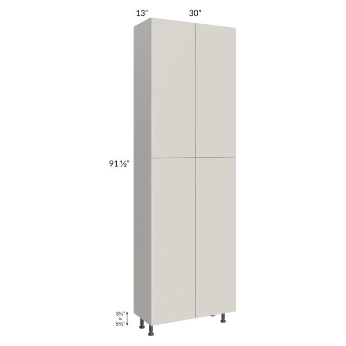 RTA Milan Beige Matte 30" x 13" x 96" Pantry Cabinet (13" depth) with 2 Finished Sides