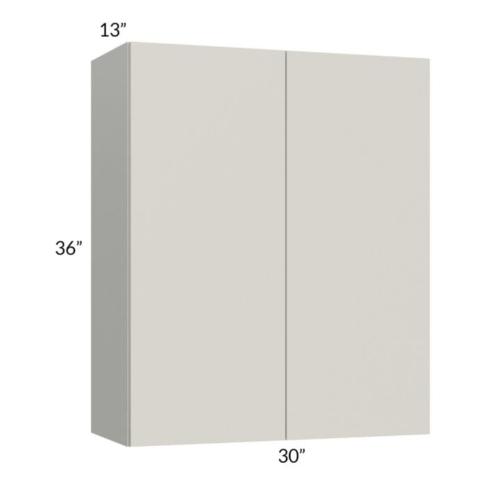 RTA Milan Beige Matte 30" x 36" Wall Cabinet with 1 Finished End Panel