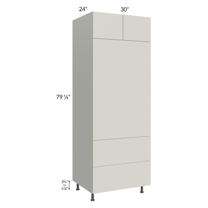 RTA Milan Beige Matte 30" x 84" Combo Oven Cabinet with 1 Finished Side
