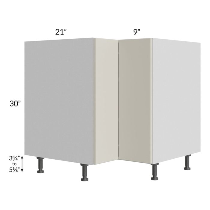 RTA Milan Beige Matte 33" Easy Reach Corner Cabinet-Right Hinged with 1 Finished Side