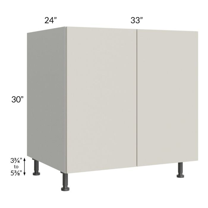 RTA Milan Beige Matte 33" Full Height Door Base Cabinet with 1 Finished Side