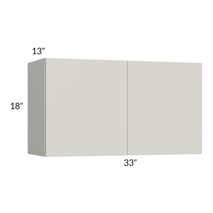 RTA Milan Beige Matte 33" x 18" Wall Cabinet with 2 Finished End Panels