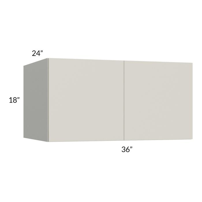 RTA Milan Beige Matte 36" x 18" x 24" Wall Cabinet with 1 Finished End Panel