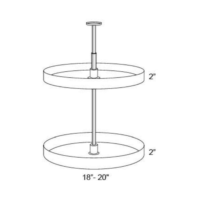 RTA Milan Beige Matte Plastic Lazy Susan Insert for a 24" x 30" Diagonal Corner Wall Cabinet