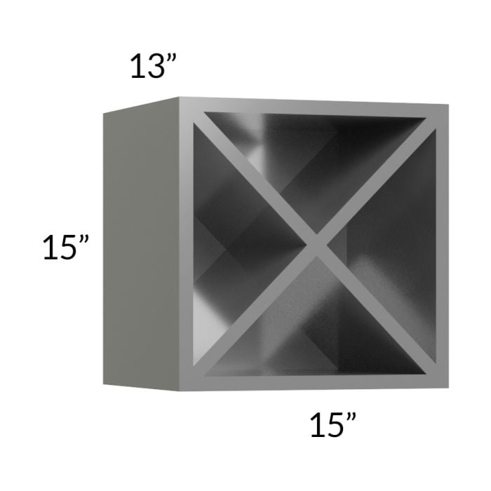 RTA Milan Grey Gloss 15" x 15" Wine Rack Cabinet
