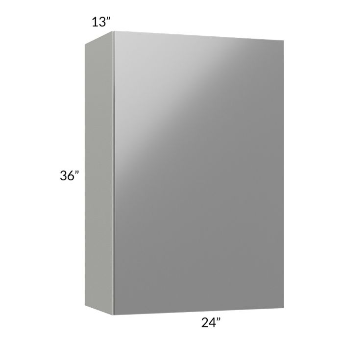 RTA Milan Grey Gloss 24" x 36" Wall Cabinet (1 door)-Right Hinged