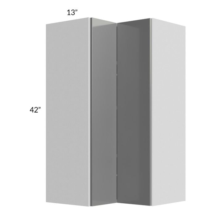 RTA Milan Grey Gloss 24" x 42" Square Corner Wall Cabinet-Right Hinged