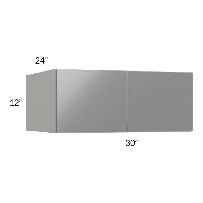 RTA Milan Grey Gloss 30" x 12" x 24" Wall Cabinet