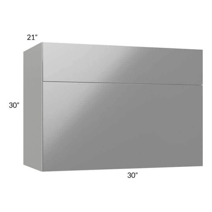RTA Milan Grey Gloss 30" x 30" x 21" Microwave Wall Cabinet