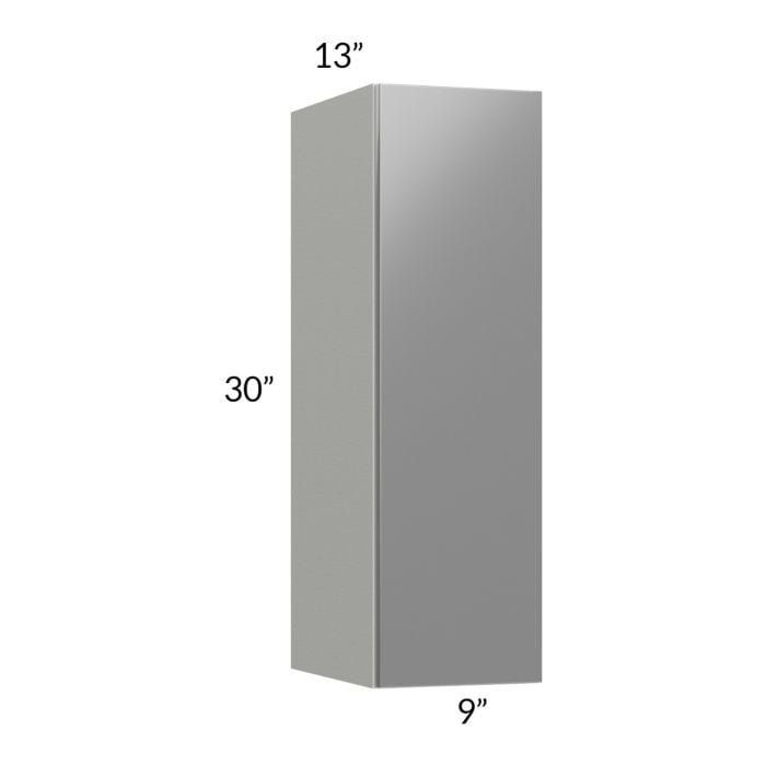 RTA Milan Grey Gloss 9" x 30" Wall Cabinet-Right Hinged