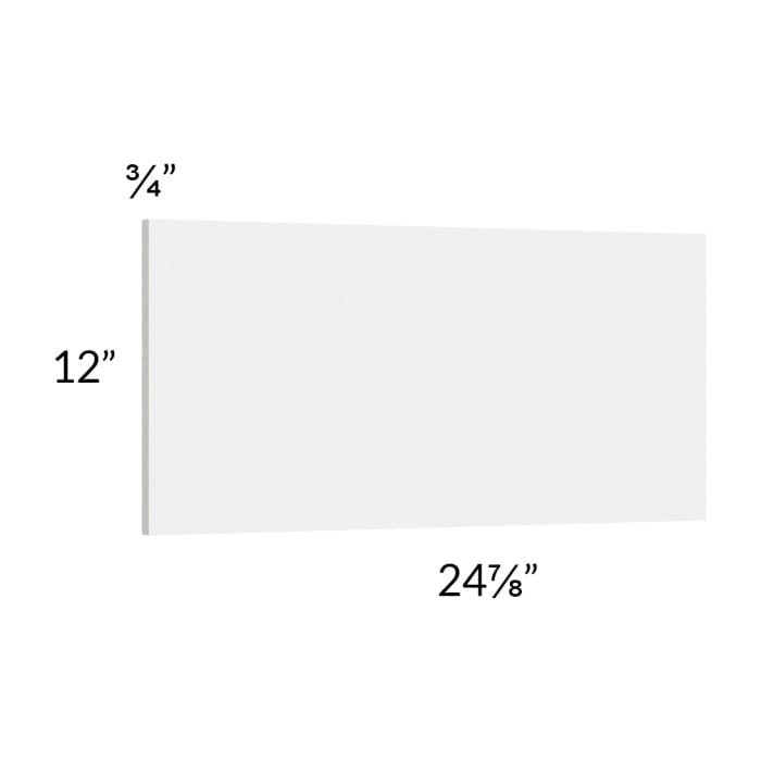 RTA Milan White Gloss Wainscot 12" Wall Panel (for 24" deep cabinets)