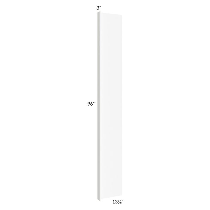 RTA Milan White Matte 14" x 96" Refrigerator End Panel with 3" Stile