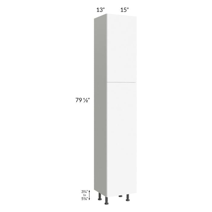 RTA Milan White Matte 15" x 13" x 84" Pantry Cabinet (13" depth)-Left Hinged